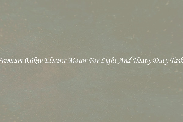 Premium 0.6kw Electric Motor For Light And Heavy Duty Tasks