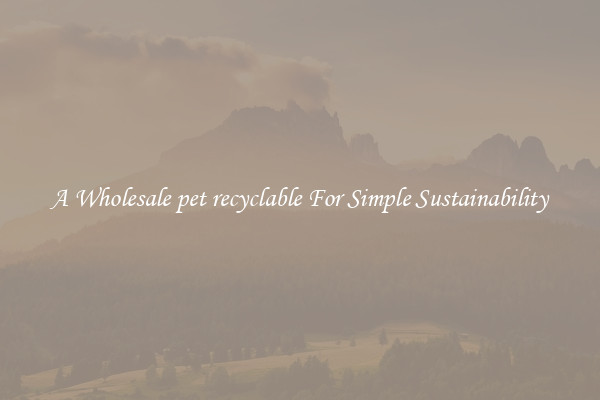  A Wholesale pet recyclable For Simple Sustainability 