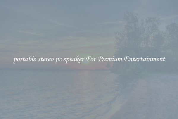 portable stereo pc speaker For Premium Entertainment