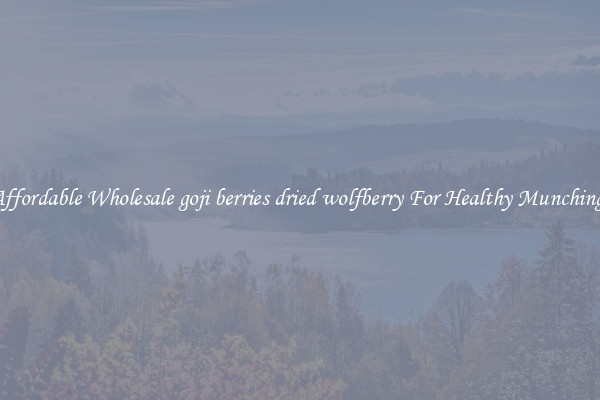 Affordable Wholesale goji berries dried wolfberry For Healthy Munching 