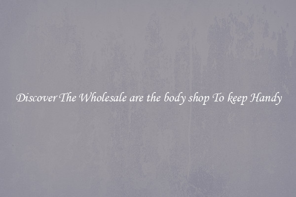 Discover The Wholesale are the body shop To keep Handy